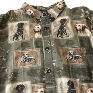 Redhead Hunting Button Up Shirt Mens XXL Ducks Labradors Marsh long slv cotton